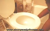 Ebony girl shitting in toilet