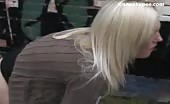 Blonde milf peeing behind dumpster