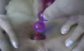 Toy in a shaved asshole