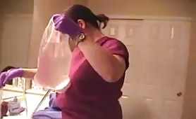 Daughter receives enema from her step mom