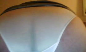 Chubby wife shitting in white panty