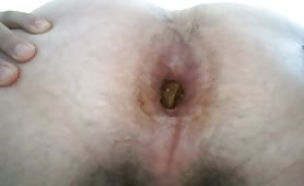 Hairy asshole in close up