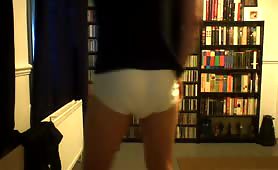 Shitting in his white undies