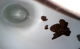 Shit over the toilet
