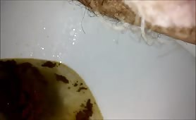 Liquid shit in the toilet