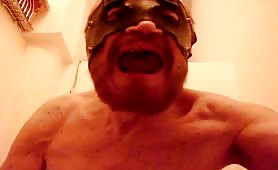 Masked man eats shit and wants more
