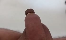 Piss stuck on his cock