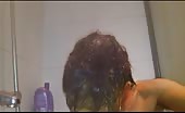 Skinny boy smearing poop on his head in public