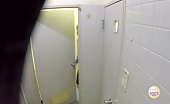 Japanese brunette caught shitting in public toilet