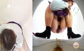 Hairy japanese girl pooping
