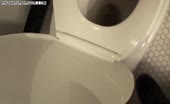 Dark haired babe can't stop shitting