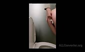 Hot big booty chick pooping in the toilet 