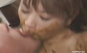 Asian chick fucked hard and made to eat turd