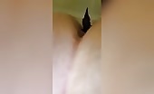 Lovely lady shitting thin long turds 