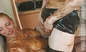 Nasty scat ladies smearing and licking shit 