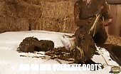 City girl Emily covered in cowshit