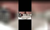Lovely amateur brunette gal shitting 