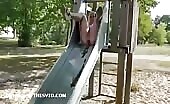 Playground slide filled with shit 