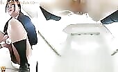 Hairy hot Japanese schoolgirl teasing and pooping 
