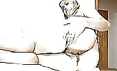 Chubby ass lady shitting a nice load 