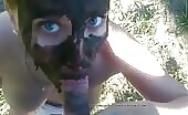 Poop covered slut gives sexy blowjob 