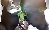 Big black booty lady shitting and ass toying 