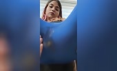 Blue leggings masturbation show 