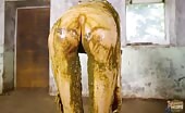 Maria Anjel masturbates in the cow dung 