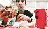 Eating a scat burger 