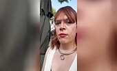 Sissy Dolly eats shit in public